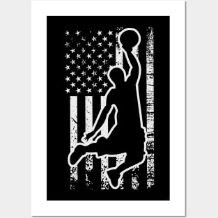 US Flag Basketball Posters and Art